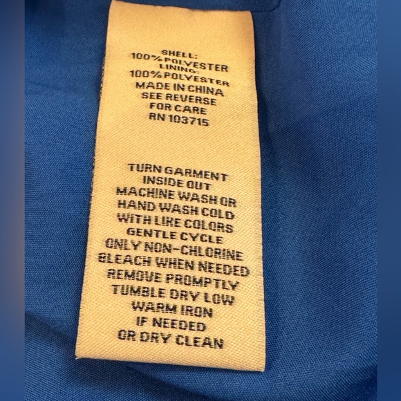 Nanette Lepore Blue Pleated Midi Dress Mock Neck - Picture 6 of 7